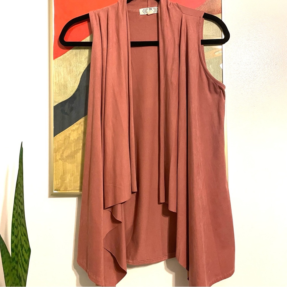Pink Velvet Flowy Vest